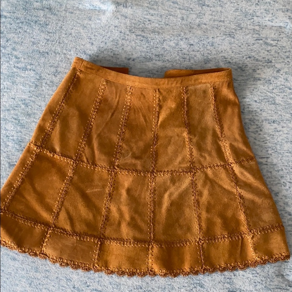 real suede free people skirt